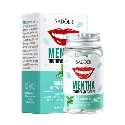 62 Comprimés Dentifrice à la Menthe – Hygiène bucco-dentaire fraîche et écologique