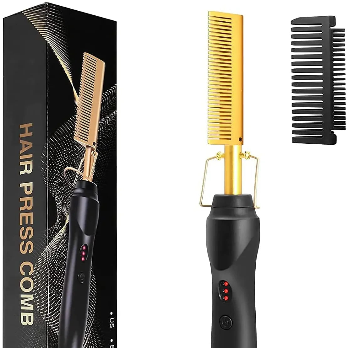 Peigne chauffant 2-en-1 – Lissage rapide & sans frisottis