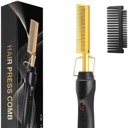 Peigne chauffant 2-en-1 – Lissage rapide & sans frisottis
