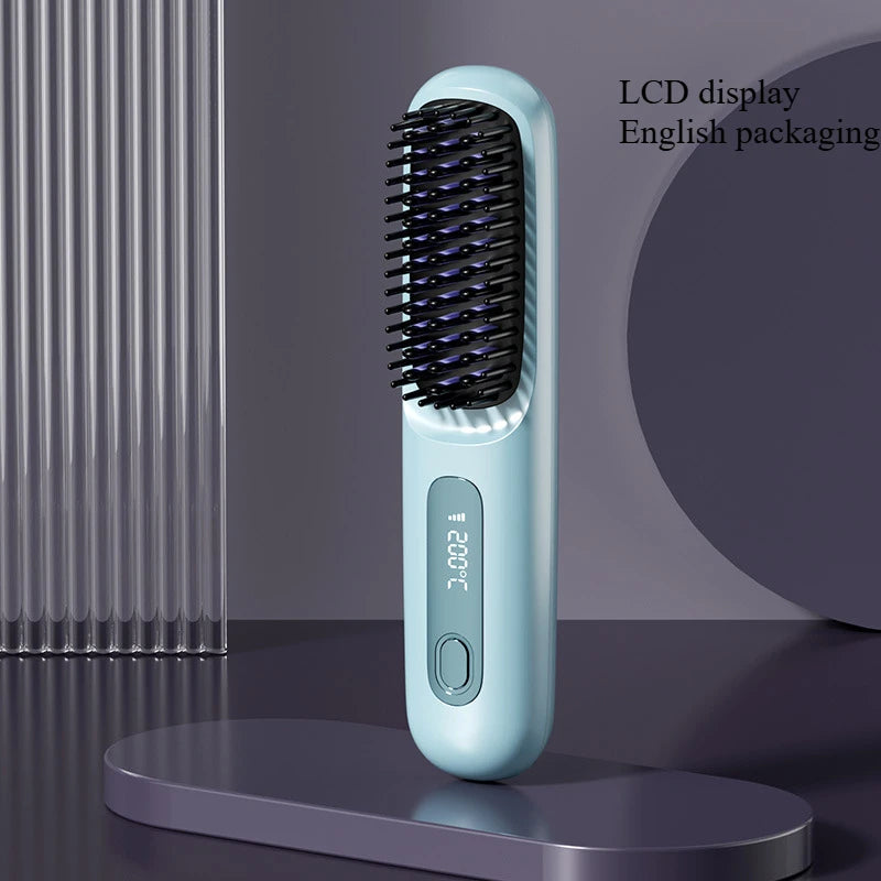 Brosse lissante sans fil – Chauffage céramique & ions négatifs