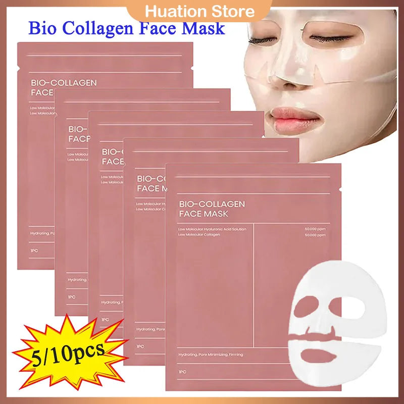 Masques visage bio-collagène – Hydratation & éclat (5 ou 10 pcs)