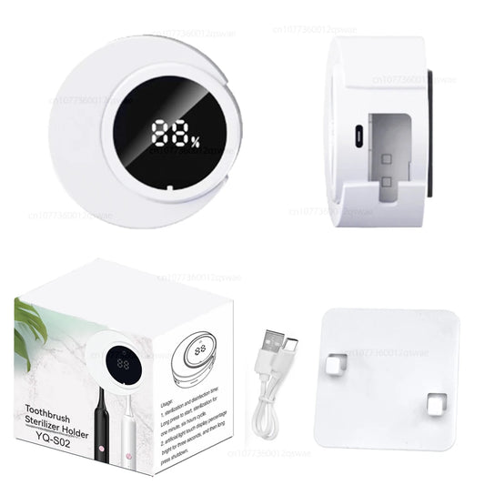 Porte-brosse à dents mural UV – Stérilisateur rechargeable avec écran LED