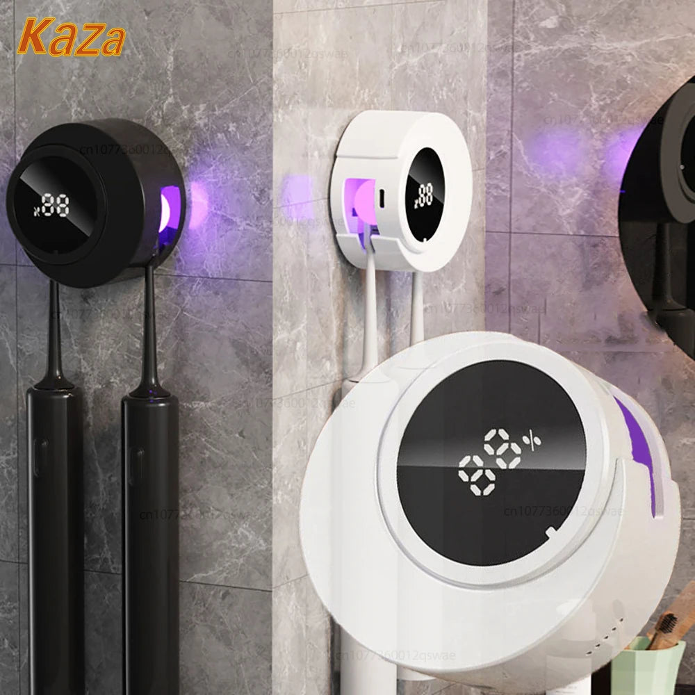 Porte-brosse à dents mural UV – Stérilisateur rechargeable avec écran LED