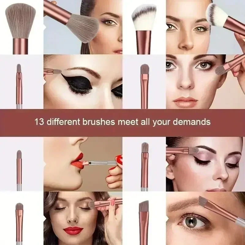 Set de pinceaux maquillage professionnel – 13 à 16 pièces