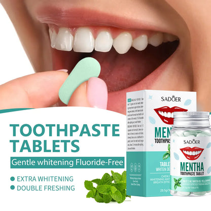 62 Comprimés Dentifrice à la Menthe – Hygiène bucco-dentaire fraîche et écologique