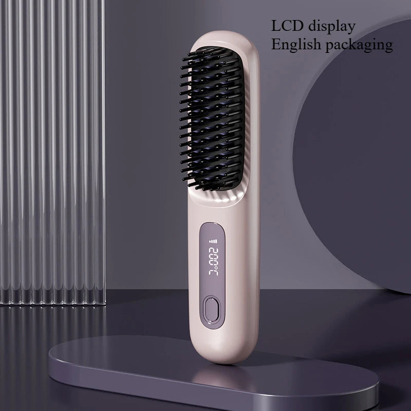 Brosse lissante sans fil – Chauffage céramique & ions négatifs