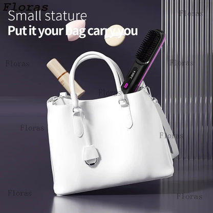 Brosse lissante sans fil – Chauffage céramique & ions négatifs