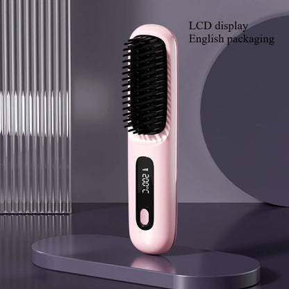Brosse lissante sans fil – Chauffage céramique & ions négatifs