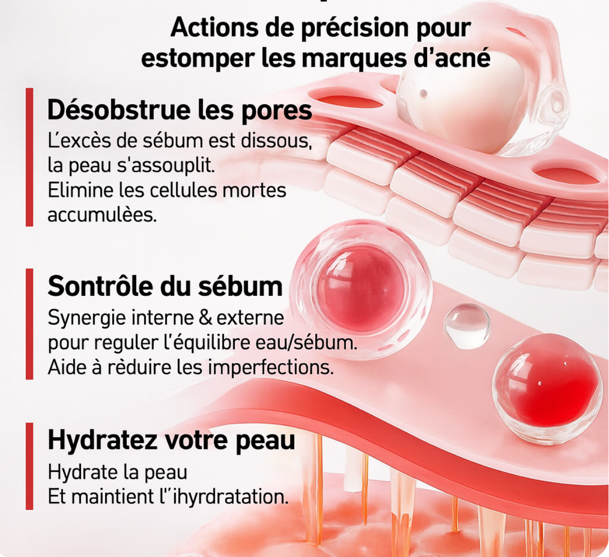 TRIO: Acide hyaluronique 30%+ Acide salicylique 2% + Hexapeptide 10%