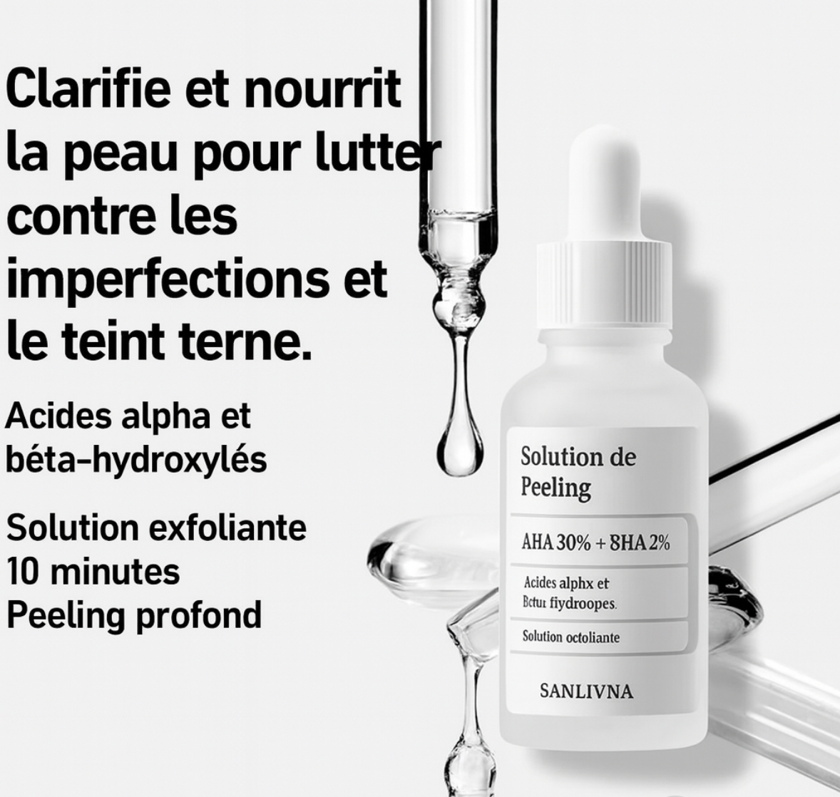 TRIO: Acide hyaluronique 30%+ Acide salicylique 2% + Hexapeptide 10%