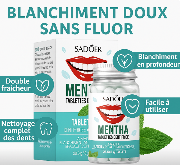 62 Comprimés Dentifrice à la Menthe – Hygiène bucco-dentaire fraîche et écologique